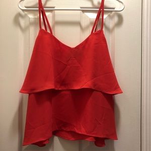 Size M coral ruffle tank
